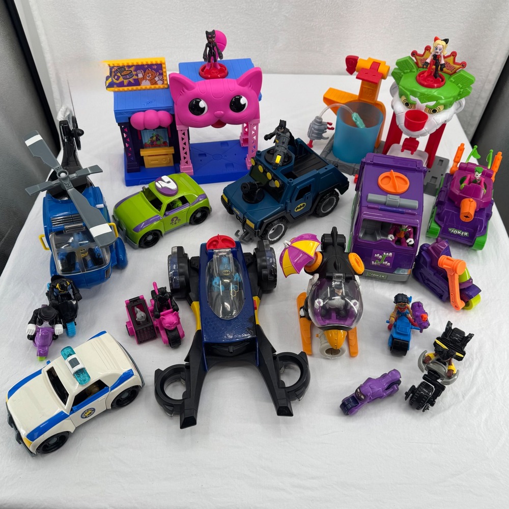 Fisher-Price Imaginext DC Super Friends Batman Joker LOT Figures Vehicle Playset